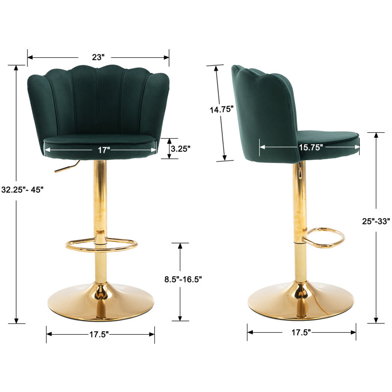 Tabouret à hauteur réglable Ludka, Vert foncé