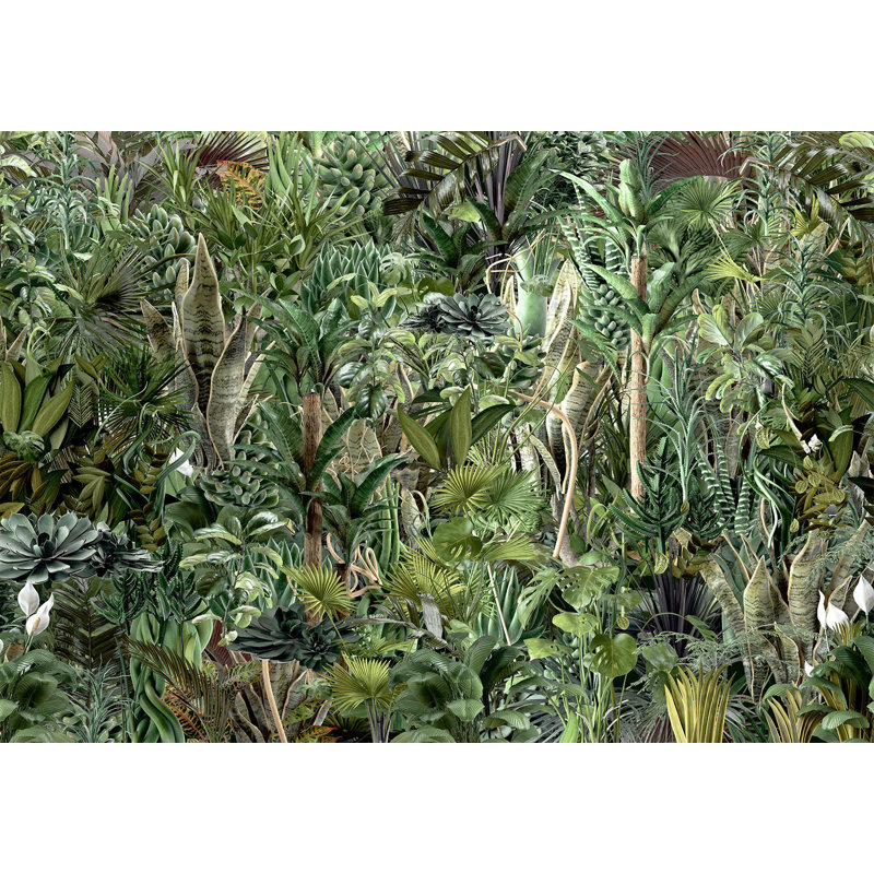 Murale botanique pelez et collez - Richesse de la jungle, L 100 po x l 135 po
