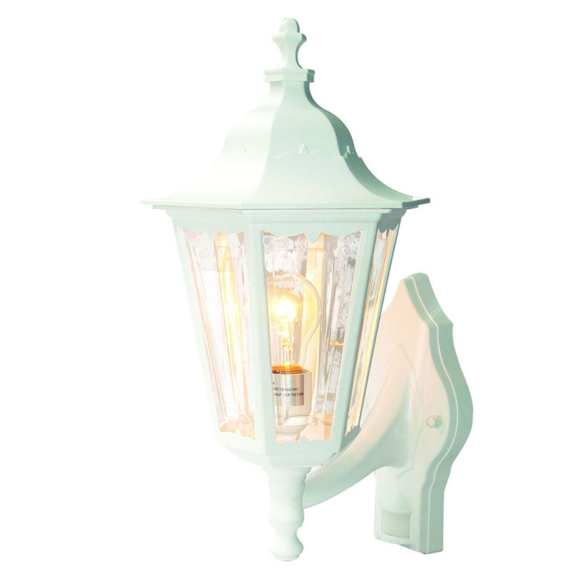 Lanterne murale d’extérieur 1 ampoule 18,5 po Mishra, Blanc texturé