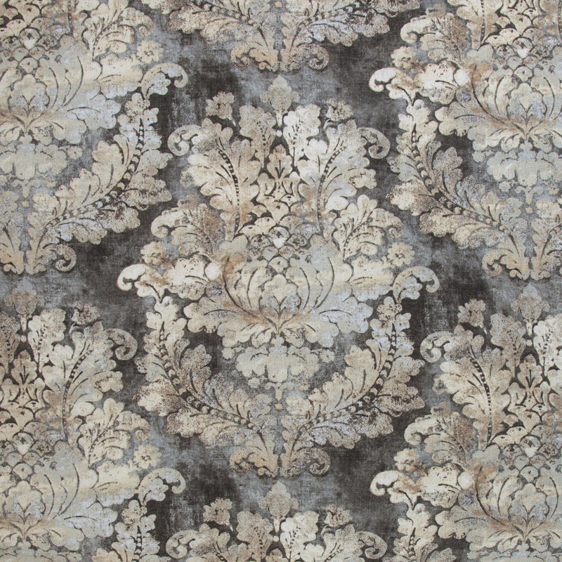 Victoria Gray Cotton Queen Damask Comforter Set