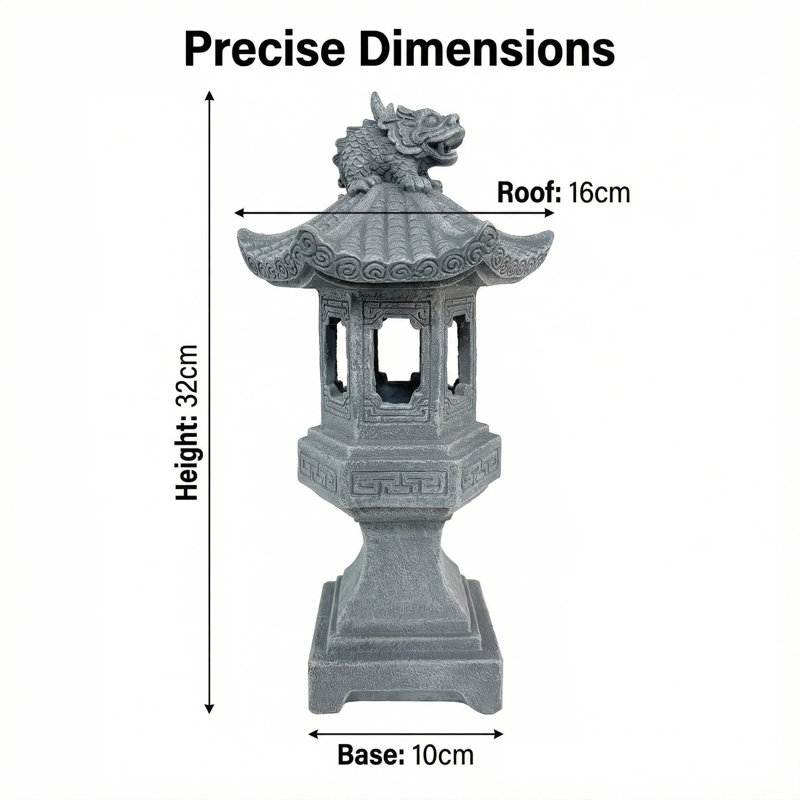 Lanterne de jardin en résine fabriquée à la main - lumière chaude pour la décoration extérieure