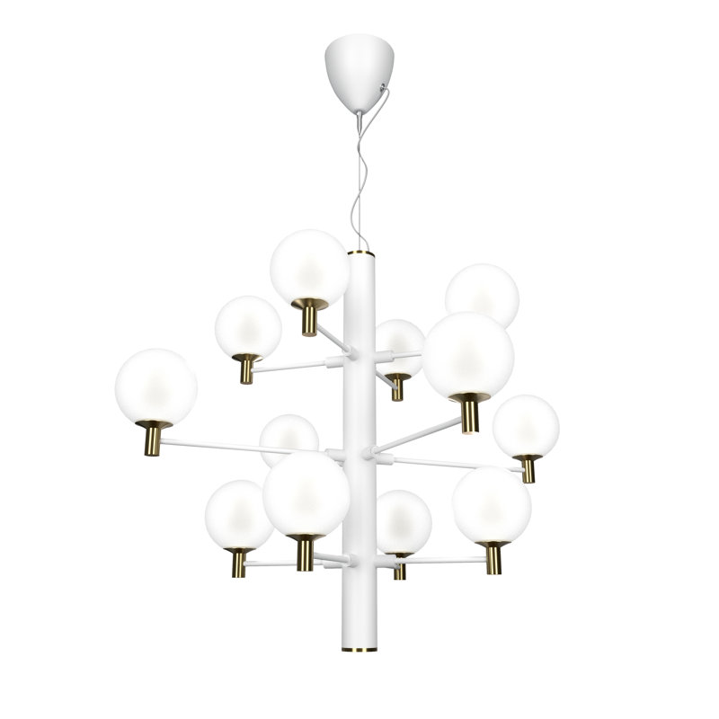 Maliyah 12 - Light Unique/Statement Pendant, White