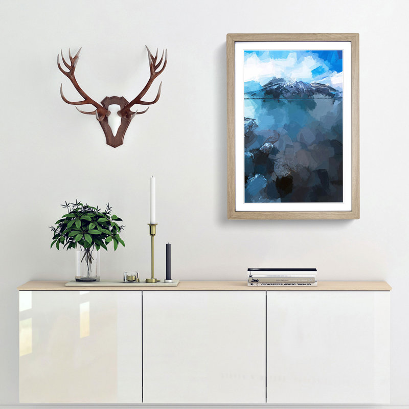 Lake Minnewaska in Canada in Abstract - Picture Frame Graphic Art Print, 65cm H x 48cm W x 2cm D, Oak Framed