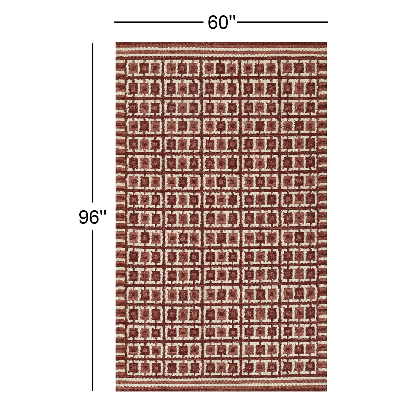 Freya Scandi Hand Woven Wool Rug, Rectangle 5' x 8'