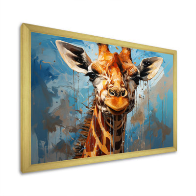 Collage animal girafe cobalt - imprimé