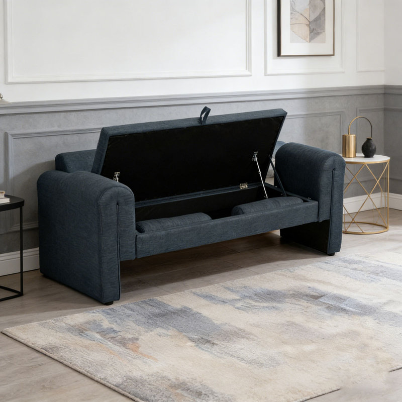 60-inch Bench, Dark Blue-storage