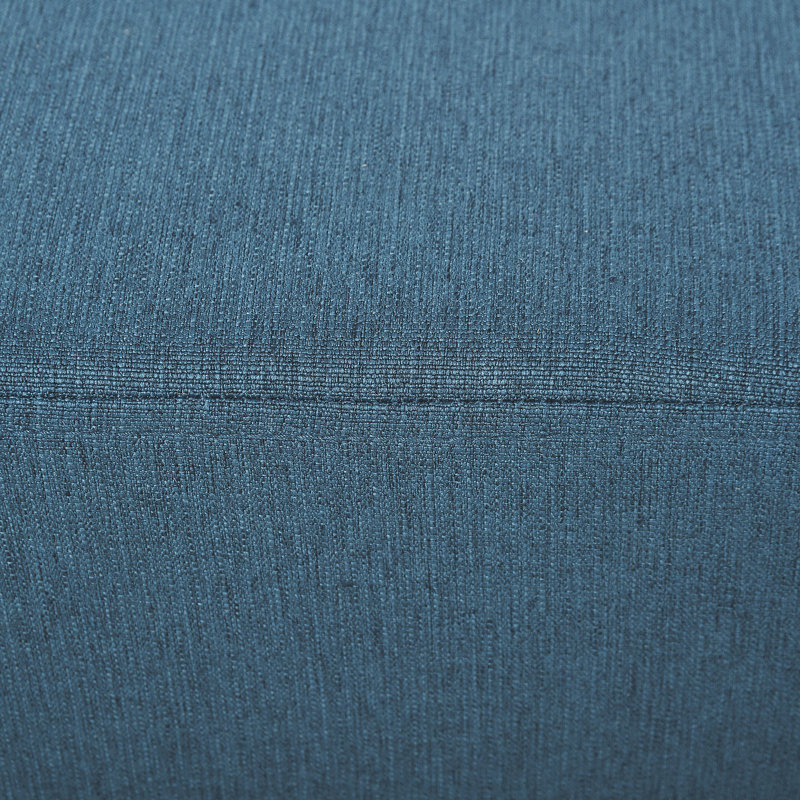Repose-pieds rembourré Heskett, bois, Bleu, Polyester