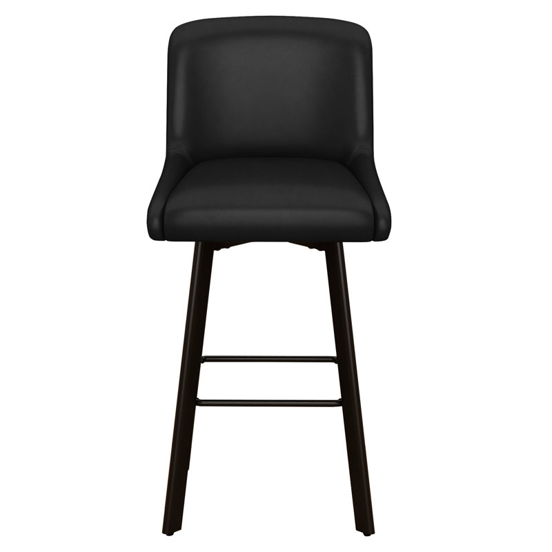 Tabouret de bar pivotant à hauteur de comptoir 30 po pour îlot de cuisine, 4, Noir