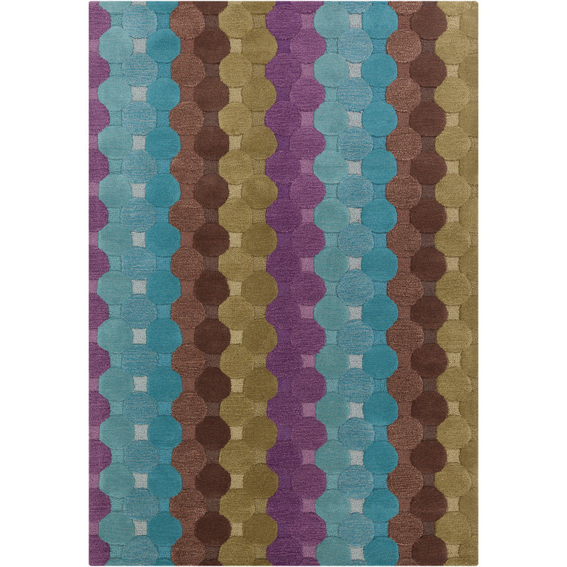 Tapis rétro en laine à rayures verticales Yiwei