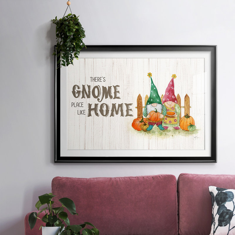 Gnome Place Like Home, reproduction d'art encadrée, Noir, H 15 po x l 21 po x P 1,5 po