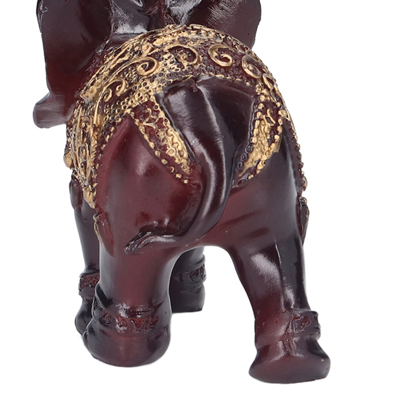 Statue éléphant en résine durable à texture délicate de style rétro symbolisant la bonne chance