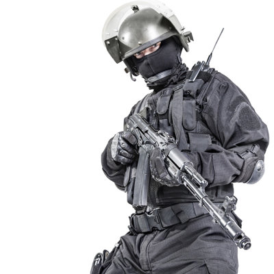 Posterazzi " Russian Special Forces Operator In Uniform And Bulletproof Helmet "