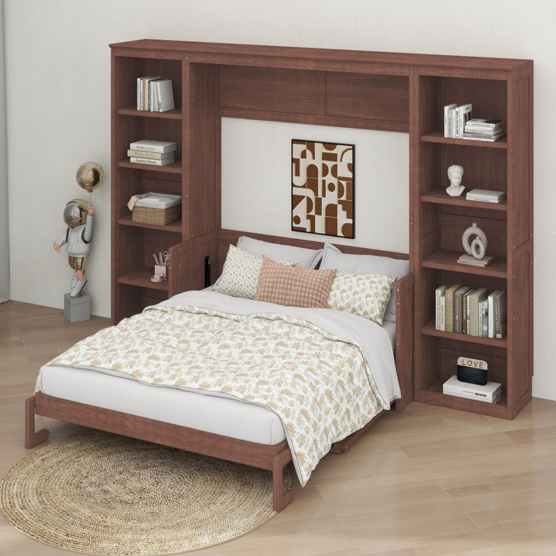 Lit escamotable avec bureau et bibliothèque de rangement Designs Murphy, Double