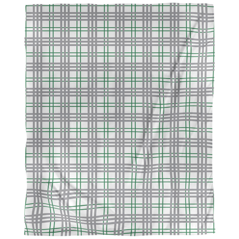 Housse de couette simple en coton M-Philadelphia, Blanc / vert / argent, Housse de couette pour lit simple