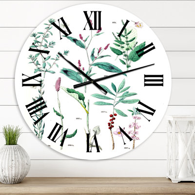 Plantes rétro - horloge murale traditionnelle