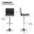 Modern Adjustable Bar Stools, Faux Leather Swivel Counter Height Barstools Chairs with Footrest-91760924