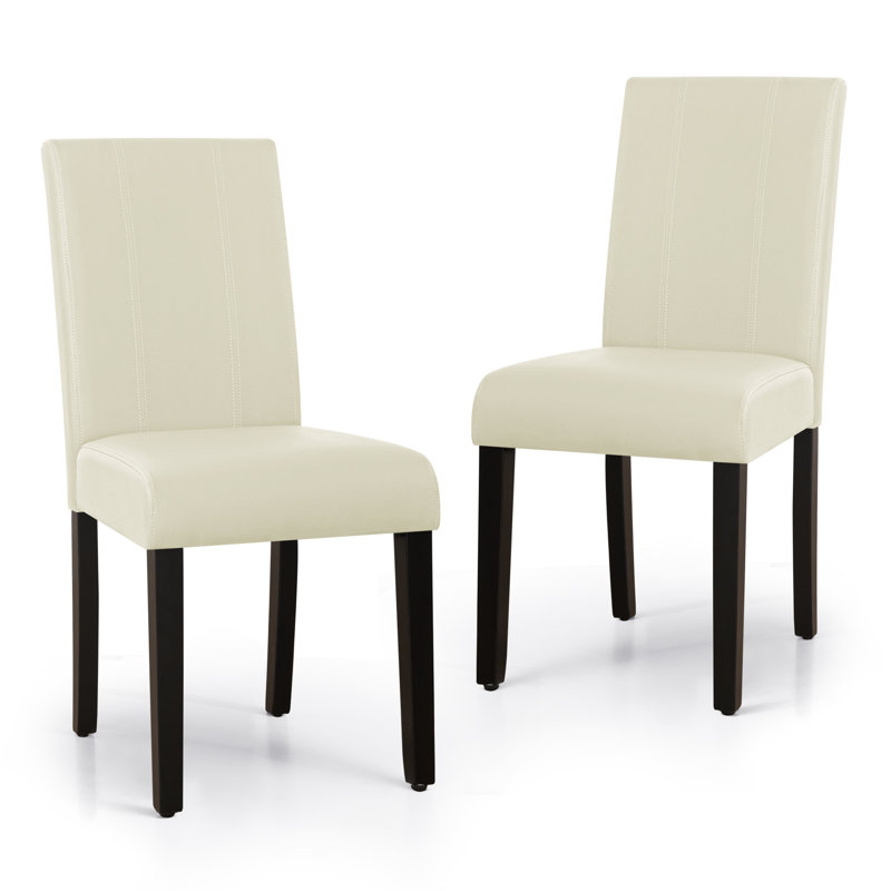 Chaise de salle à manger en cuir PU Mitman, Ivoire ivoire, 2