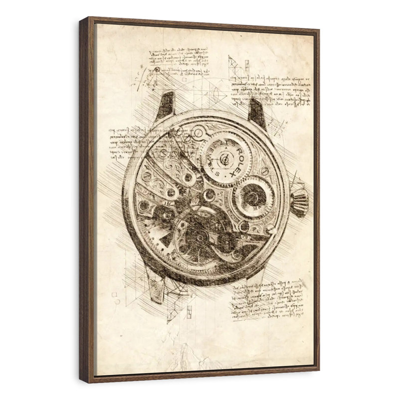 Vieille Rolex à l'intérieur, 9" x 13", Floating Frame Walnut