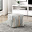 Pouf carré multicolore avec tissu, antidérapant, capacité de poids de 300 lb, revêtement moderne en tissu de 16 po x 16 po x 16 po, fond antidérapant, capacité, multicolore