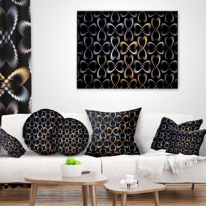 Motif jaune de papillons - coussin imprimé abstrait
