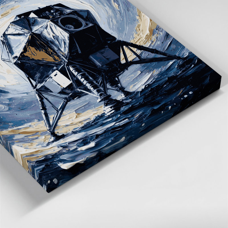 «Space Apollo programme commemoratives», art mural sur toile grise