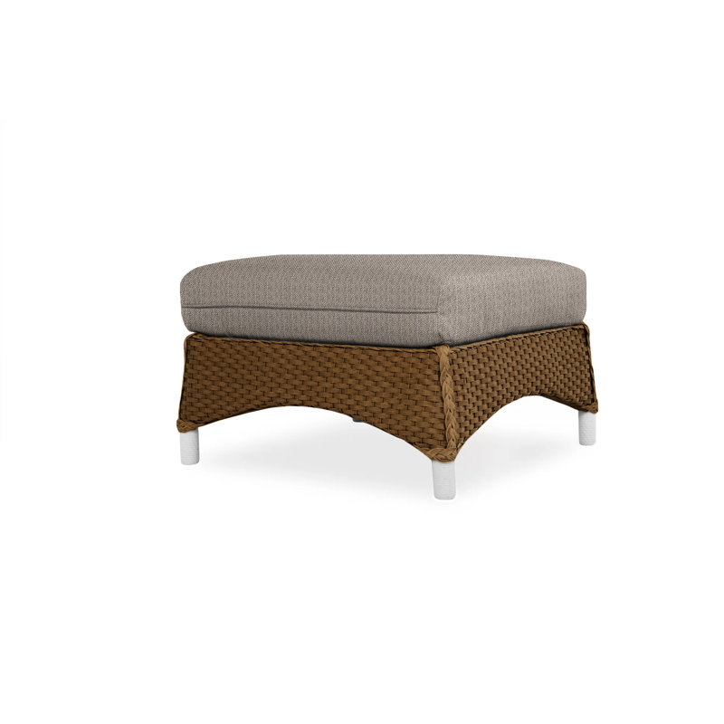 Mandalay Outdoor Ottoman, Decorline Navy, Bark