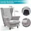 Housse extensible 2 pièces pour fauteuils à oreilles - Housse de canapé en jacquard spandex avec fond élastique-1728352927