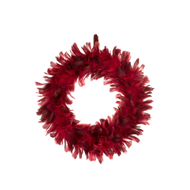Couronne de plumes 22 po, Rouge