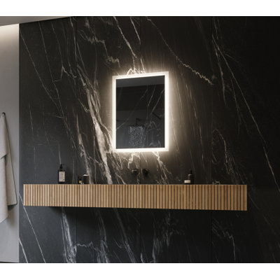 Miroir mural pour salle de bain/meuble-lavabo rectangle rétro Buldir