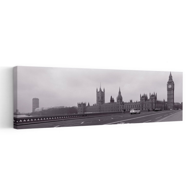 Parlement, Big Ben, Londres, Angleterre, Royaume-Uni, art contemporain abstrait, art mural de la ville, H 16 po x l 48 po