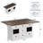 Expandable Farmhouse Craft Table With Storage Drawers, Wine Cubbies & Fold-Out Workspace For Sewing, Crafting, And Home Projects