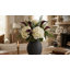 Modern Textured Ceramic Porcelain 3D Print Tall Vase for Coffee Table - Home Decor Table Styling Flower Vase for Kitchen Countertop - Black-1810500603