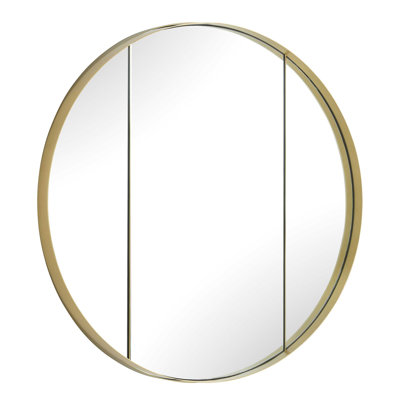  Amram Antique Brass Round Mirror