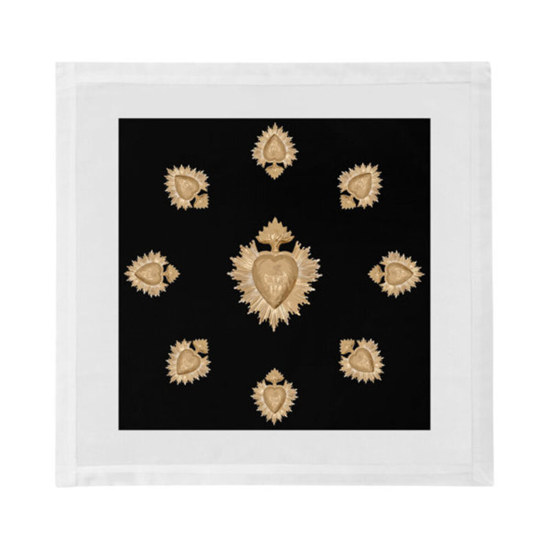 Ex Vote Cotton Blend Square Napkins, Black