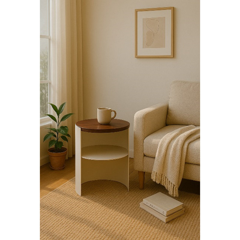 Table d'appoint avec plateau en bois