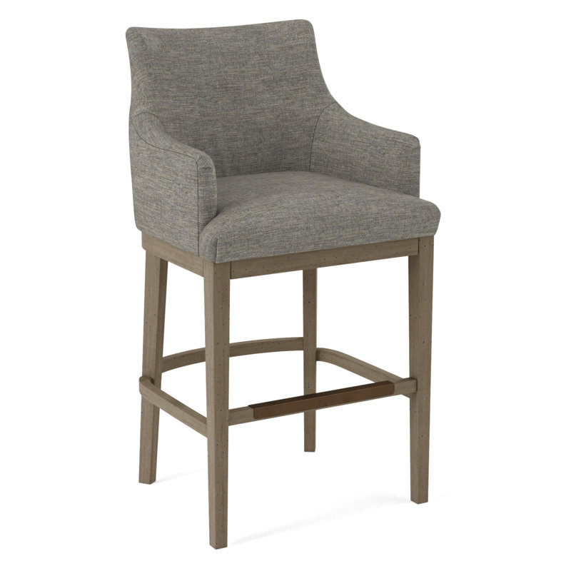 Upholstered Stool, 61630-74, Weathered Gray