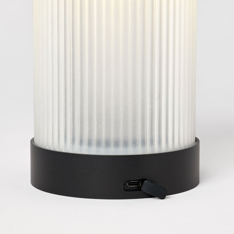 Tawa Frosted Rechargeable Table Lamp, Black