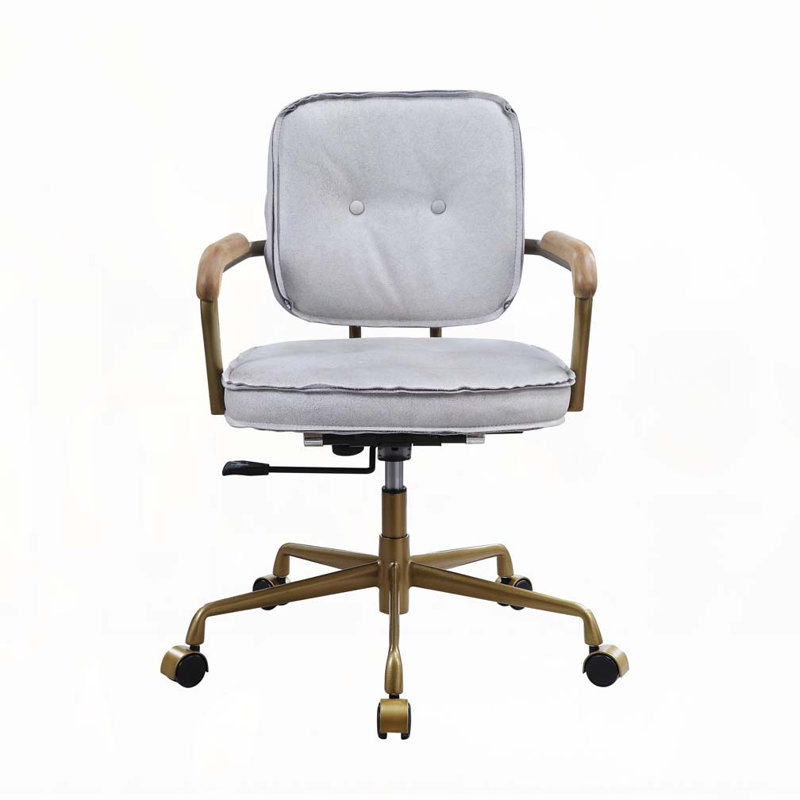 Chaise de bureau Siecross, Blanc antique/gris