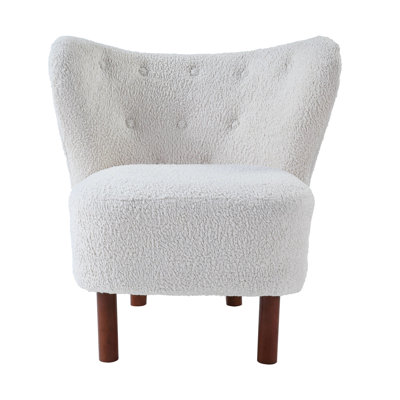 Modern White Chair - Comfortable Cushions And Frame Elegant Wingback Legs