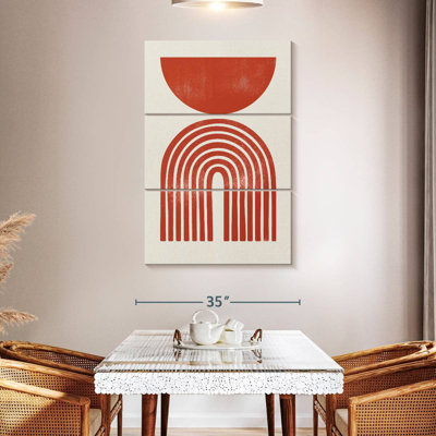 Forme Mid-Century perse rouge I