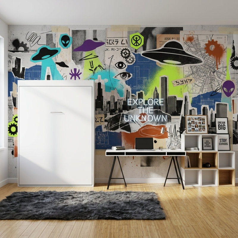 Affiche, papier peint mural, texture de papier urbain, Texturé non collé, 200 po x 120 po