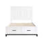 Grand lit plateforme avec rangement, option bois blanc pour l'ambiance
