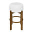 Tabouret de bar intérieur en bois Tara, revêtement ivoire Tara-1005086264-1005086265