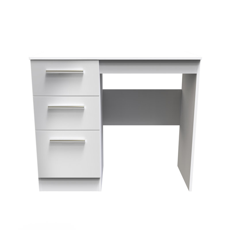 Fully Assembled Chesler Dressing Table, Grey Gloss White