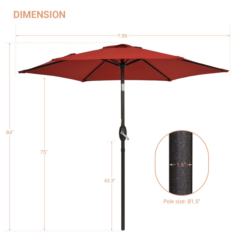 Parasol 90 po Doreon, Rouge chili