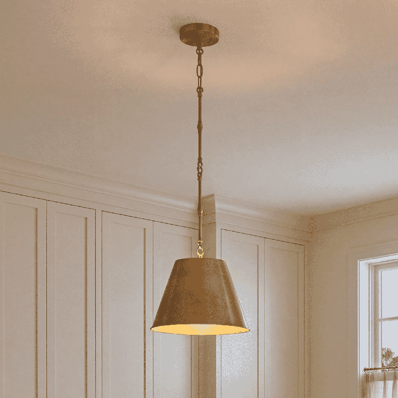 Luminaire suspendu à intensité réglable Presley, Laiton chaleureux, H 8,5 po x l 12 po P 12 po