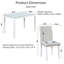 Ensemble de salle à manger 5 pièces en cristal blanc avec 4 chaises rembourrées - Ensemble de table de cuisine compacte pour 4 personnes, peu encombrant et d'une capacité de 330 lb