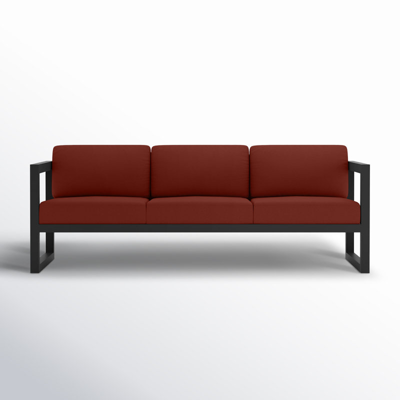 Avion 3 Piece Sofa Loveseat Set, Canvas Henna Sunbrella® Canvas, Black