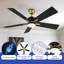 Ventilateur de plafond 52 po avec lumières DEL Keeshon