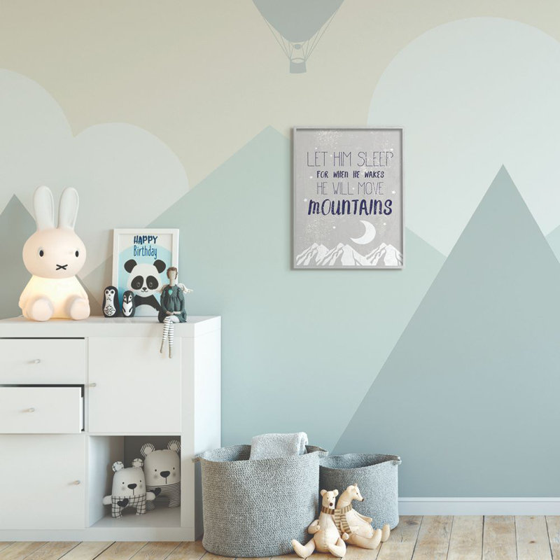 Gusman «Let him Sleep Mountains Kids Word Design Art», H 16 po x l 20 po x P 1,5 po, Estampe numérique Farmhouse